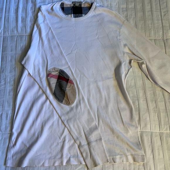 Burberry Other - Burberry Brit Men’s medium white long sleeve with elbow patches